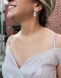 Off-the-Shoulder Metallic Sheath Gown -Blissful Brides Shop D40NY22221 PDP