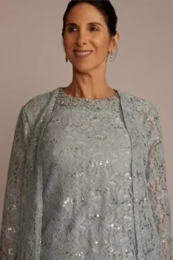 Three-Piece Sparkle Lace Pantsuit -Blissful Brides Shop D40NY22388 MYSTIC MOB PROD4 077