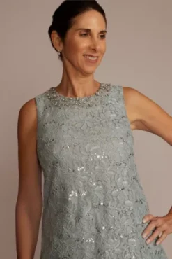 Three-Piece Sparkle Lace Pantsuit -Blissful Brides Shop D40NY22388 MYSTIC MOB PROD4 179