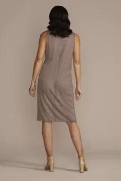 Tiered Metallic Jacket Dress With Rhinestone Trim -Blissful Brides Shop D40NY22586V1 PRTOBELLO MOB PROD7 163