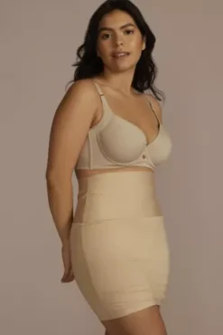 Fitted Short Skirt Slip -Blissful Brides Shop DB0308 NUDE LING OM PROD7 001