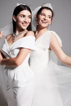 Cuffed Off-the-Shoulder Stretch Crepe Jumpsuit -Blissful Brides Shop DB3230 1 PDP Crop JUN25 1920x2880