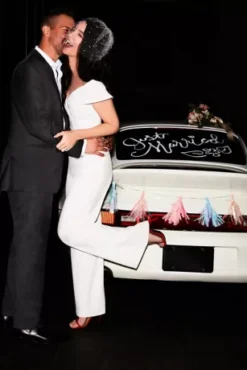 Cuffed Off-the-Shoulder Stretch Crepe Jumpsuit -Blissful Brides Shop DB3230 PDP Crop JAN12 1920x2880