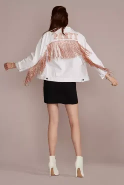 DanielXDiamond Rose Gold Fringe Jacket -Blissful Brides Shop DDBOBBIE DBWHITE OTWR PROD8 110 V2