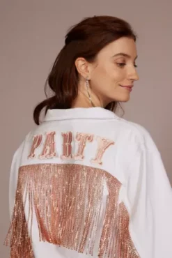 DanielXDiamond Rose Gold Fringe Jacket -Blissful Brides Shop DDBOBBIE DBWHITE OTWR PROD8 656 V2