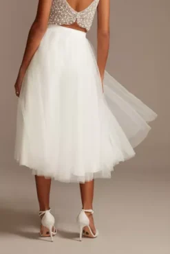 Tulle Wedding Separates Midi Skirt -Blissful Brides Shop DS150831 SOFTWHITE DBSTU PROD3 136