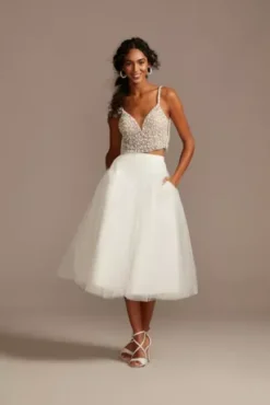 Tulle Wedding Separates Midi Skirt -Blissful Brides Shop DS150831 SOFTWHITE DBSTU PROD3 428