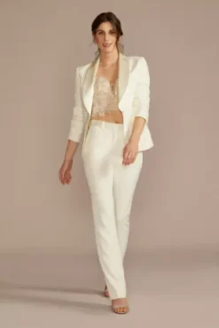 3D Floral Sweetheart Spaghetti Strap Separates Top -Blissful Brides Shop DS152140 SFTWHTNUDE SEPERATES PROD1 134