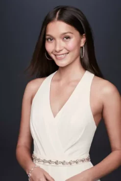 Racerback Crepe Plus Jumpsuit With Crystal Belt -Blissful Brides Shop DS870065 IVORY DBSTU PROD8 086