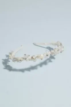 Handwired Crystal Floral And Opal Headband