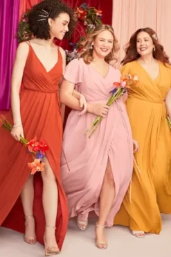 Double-Strap Georgette Bridesmaid Wrap Dress -Blissful Brides Shop F19755 PDP Crop MAY3 1920x2880