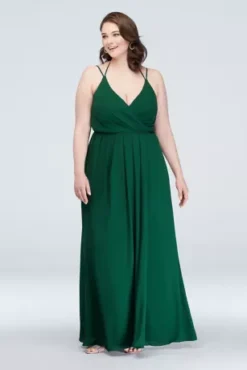 Double-Strap Georgette Bridesmaid Wrap Dress -Blissful Brides Shop F19755 ZZZ 1