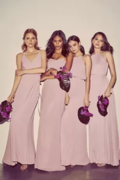 Double-Strap Georgette Bridesmaid Wrap Dress -Blissful Brides Shop F19755 ZZZ 2