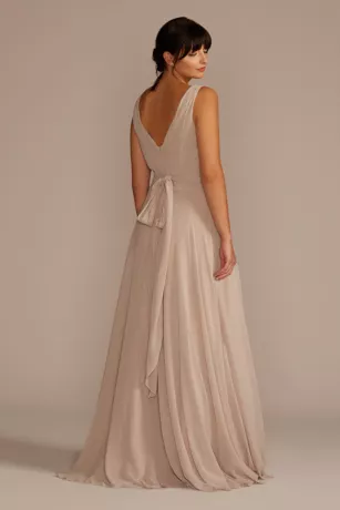 Long Chiffon Surplice Tank Bridesmaid Dress 4 Long Chiffon Surplice Tank Bridesmaid Dress - Image 2