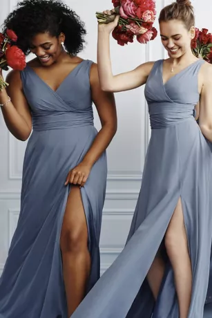 Long Chiffon Surplice Tank Bridesmaid Dress 9 Long Chiffon Surplice Tank Bridesmaid Dress - Image 7