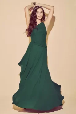 One-Shoulder Georgette Cascade Bridesmaid Dress -Blissful Brides Shop F19832 ZZZ3