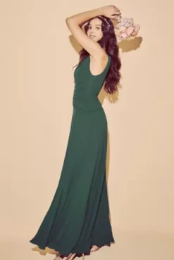 One-Shoulder Georgette Cascade Bridesmaid Dress -Blissful Brides Shop F19832 ZZZ5