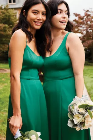 Crepe-Back Satin Spaghetti Strap Bridesmaid Dress 7 Crepe-Back Satin Spaghetti Strap Bridesmaid Dress - Image 5