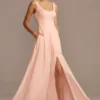 Crepe-Back Satin Scoop Tank Bridesmaid Dress -Blissful Brides Shop F20098 PETAL BM PROD10 039