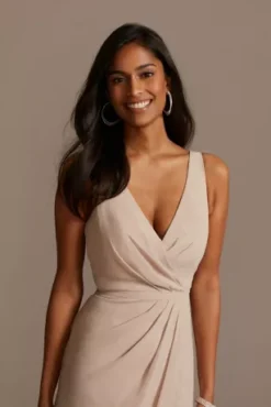 Tank Draped Chiffon Tulip Hem Bridesmaid Dress -Blissful Brides Shop F20217 BISCOTTI BM PROD3 101