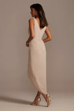 Tank Draped Chiffon Tulip Hem Bridesmaid Dress -Blissful Brides Shop F20217 BISCOTTI BM PROD3 111