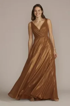 V-Neck Tank Full Skirt Bridesmaid Dress