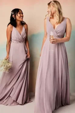 V-Neck Tank Full Skirt Bridesmaid Dress -Blissful Brides Shop F20228 2 PDP Crop SEP9 1920x2880