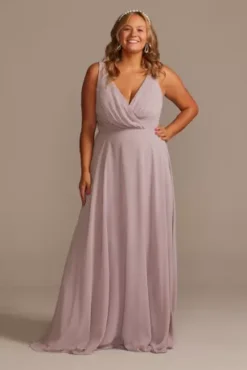 V-Neck Tank Full Skirt Bridesmaid Dress -Blissful Brides Shop F20228 LAVENDERHAZE BM PROD9 001