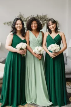 V-Neck Tank Full Skirt Bridesmaid Dress -Blissful Brides Shop F20228 PDP Crop JUNE15 1920x2880