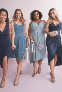 Spaghetti Strap Chiffon Short Bridesmaid Dress -Blissful Brides Shop F20240 PDP Crop JAN12 1920x2880