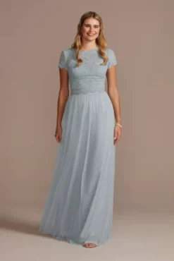 Bridesmaid Separates Tulle A-Line Skirt -Blissful Brides Shop F20413 DUSTYBLUE BM PROD7 24