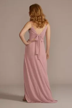 Chiffon Spaghetti Strap Bridesmaid Dress -Blissful Brides Shop F20497 QUARTZ BM PROD11 214