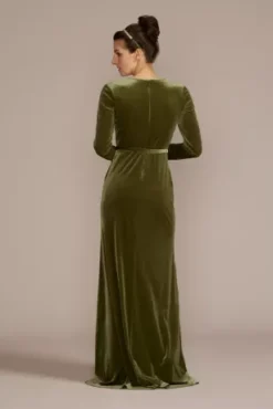 Long-Sleeve Velvet Bridesmaid Dress -Blissful Brides Shop F20610 MOLIVE BM PROD3 165