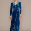 Long-Sleeve Velvet Bridesmaid Dress -Blissful Brides Shop F20610 SAPPHIRE BM PROD3 007