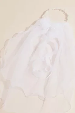 Curly Tulle Two Tier Communion Veil