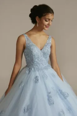 Fairytale Ballgown With Embellished Lace Applique 8 Fairytale Ballgown With Embellished Lace Applique -Blissful Brides Shop FR2103 MLTBLUE QUINCE PROD1 034