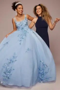 Metallic Floral Glitter Tulle Quince Ball Gown -Blissful Brides Shop FR2114 1 PDP Crop APR25 1920x2880