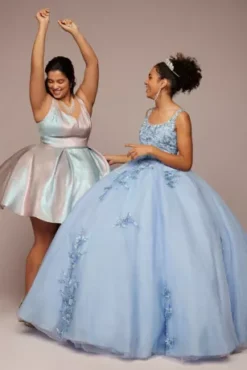 Metallic Floral Glitter Tulle Quince Ball Gown -Blissful Brides Shop FR2114 3 PDP Crop APR25 1920x2880