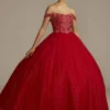 Off-the-Shoulder Beaded Quince Ball Gown 2 Off-the-Shoulder Beaded Quince Ball Gown -Blissful Brides Shop FR2201 RUBY QUINCE PROD1 036