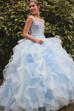 Two-Piece Embellished Lace Quince Gown -Blissful Brides Shop FR2205 1 PDP Crop JAN21 1920x2880