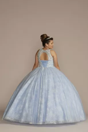 Lace-Up Back Applique Bodice Quince Dress 4 Lace-Up Back Applique Bodice Quince Dress - Image 2