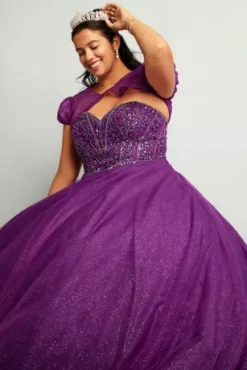 Beaded Bodice Ball Gown Quince Dress With Bolero -Blissful Brides Shop FR2207 3 PDP Crop NOV4 1920x2880