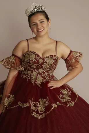 Tiered Quince Dress With Interchangeable Sleeves 11 Tiered Quince Dress With Interchangeable Sleeves - Image 9