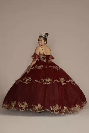 Tiered Quince Dress With Interchangeable Sleeves 7 Tiered Quince Dress With Interchangeable Sleeves - Image 5