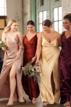 Charmeuse Draped Strappy Bridesmaid Dress -Blissful Brides Shop GS290017 PDP Crop OCT5 1920x2880