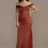 Satin Off-the-Shoulder Mermaid Bridesmaid Dress -Blissful Brides Shop GS290030 CINNAMON BM PROD4 279