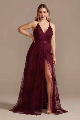Flocked Tulle Low-Back Bridesmaid Dress 3 Flocked Tulle Low-Back Bridesmaid Dress