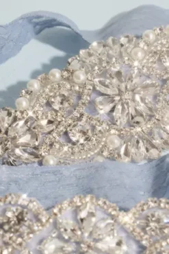 Plus Size Deco Crystal Encrusted Lace Garter Set -Blissful Brides Shop GTR004 MBLUE PROD11 002