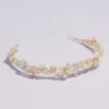 Gilded Floral Crystal Bead And Pearl Headband -Blissful Brides Shop H1056 MGOLD HP PROD12 001