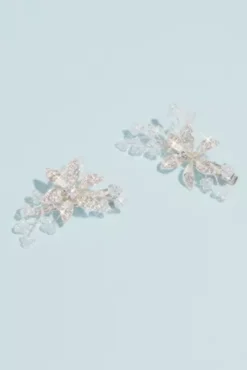 Crystal And Bead Floral Hair Clip Set